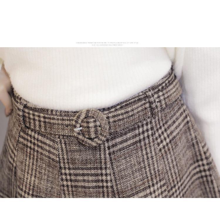 在庫ある | 短納期フレアスカートAラインスカート ミニ丈スカート ハイウエスト 体型カバー 裏地付き ウエストベルト付き チェックスカート 可愛い ラシャスカート 通学通勤