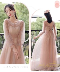 大人 | パーティードレス 結婚式 服装 ドレス フォーマル ワンピース 韓国 ロング丈 体型カバー 顔合わせ お呼ばれ 20代 謝恩会 袖あり 同窓会 40代 披露宴 成人式