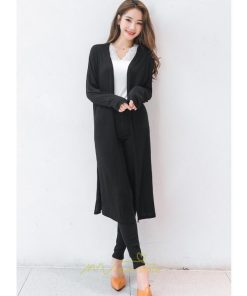 カーディガン | 春物 レディース 無地 カットソー ライトアウター ロング羽織り スリム グレー フェミニン 長袖 柔らか 女の子 20代30代