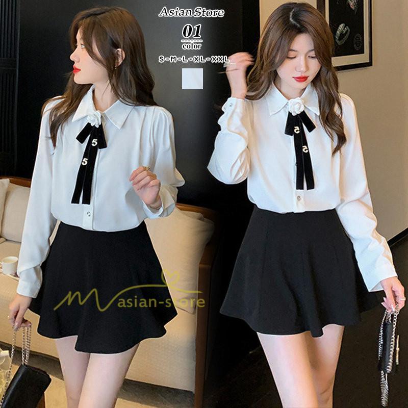 シャツ・ブラウス | シャツ ブラウス 秋冬 レディース スカーフタイ きれいめ フォーマル 春 長袖 オフィス 蝶結び 20代30代40代 通勤通学 お出かけ 着痩せ カジュアル 上品 春夏作