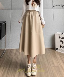 スカート | フレア革レザーボトムス ロングフレアAライン 秋冬 レディース ボトムス 通勤 大人気 キレイめ 着痩せ