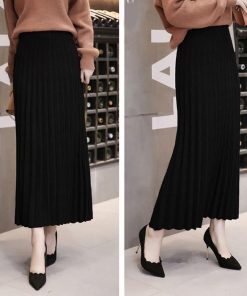 スカート | 短納期プリーツニットプリーツニットマキシニット ハイウェスト ロングAライン シンプル キレイめ 大人 無地