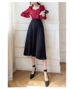 スカート | レディース ロング ミモレ フレアAライン ロング着痩せ 通勤 通学 オフィス OL オシャレ キレイめ カジュアル 20代30代40代50代