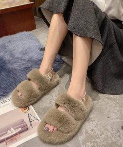 サンダル | ファーレディースファースリッパ