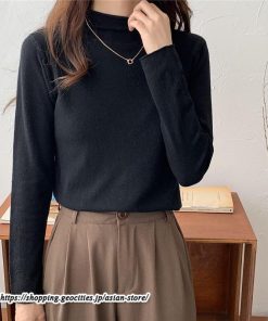 ニット・セーター | カットソー ニット レディース ハイネック 長袖 秋冬 春 トップス スリム ストレッチ インナー 無地 長袖カットソー 通学通勤 長袖ニット プルオーバー 着痩せ