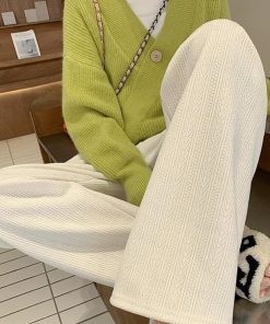 ワイドパンツ | レディース韓国ニットパンツ