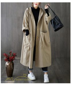 チェスターコート | トレンチコート レディース ロングコート 秋 秋コート フード付き 長袖 オーバーサイズ コート アウター ミリタリー 秋服 無地 カジュアル