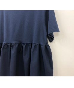 ｔシャツ・カットソー | Tシャツ レディース トップス 夏 半袖 可愛い 無地 切り替え 後ろプリーツ 黒 プルオーバー 体型カバー シンプル OL 大人 夏服 サマー