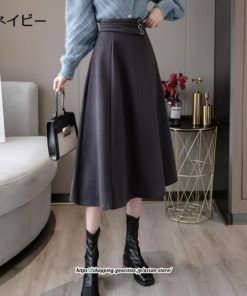 スカート | レディース ロングフレアAラインボトムス ラシャ 秋冬 暖か カジュアル お洒落 大人 可愛い 50代 30代 20代 着痩せ 40代