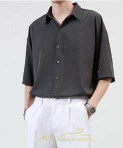 シャツ | メンズ トップス 長袖カジュアル開襟無地 白ビジネス 春 春服 秋 秋服 半袖 夏服 20代 落ち感 トレンド 30代 40代 50代
