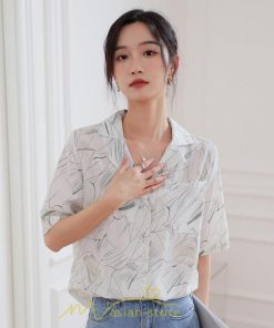 シャツ・ブラウス | ブラウス シャツ 花柄シャツ 花柄 半袖 レディース オシャレ 20代 30代 40代 春 秋 夏 カジュアル お出かけ 新作 着痩せ Vネック OL ビジネス 通勤 ファッション