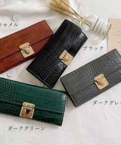 長財布 | クロコ型押し PUレザー シンプル