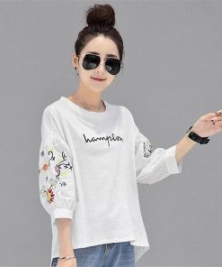 シャツ・ブラウス | シャツ ブラウス レディース パフスリーブ 花柄 刺繍 ストライプ トップス ラウンドネック 韓国風 カジュアル フェミニン トレンド ゆったり ファッション