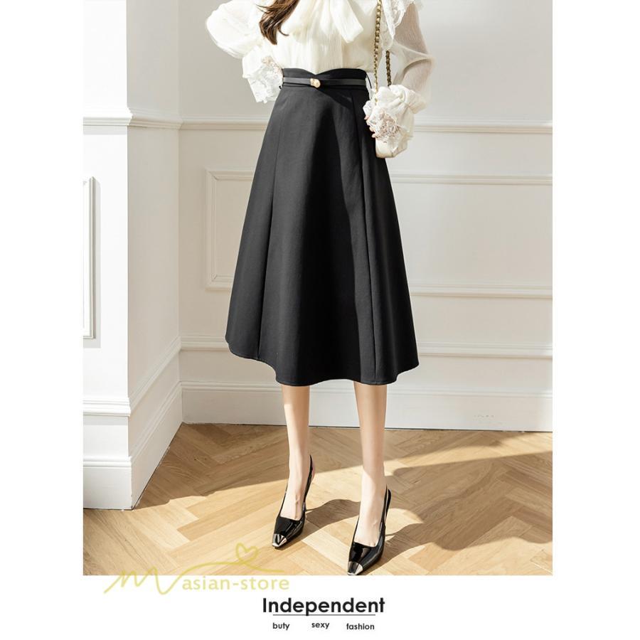 スカート | Aラインレディース 着痩せ 大人 カジュアル 秋冬コーデ 無地 40代 50代 大きいサイズ ひざ丈 膝丈 20代 ハイウエスト きれいめ 30代 大人