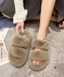 サンダル | ファーレディースファースリッパ