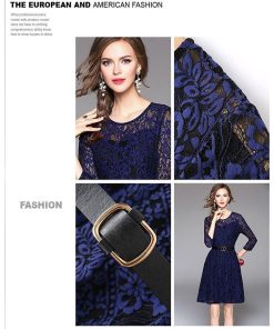 レースワンピース | ひざ丈ワンピ フレアワンピース レディース 大きいサイズ 膝丈ワンピース 7分袖 パーティー 二次会 上品 女性の自然なしなやかさと美しさ 通勤