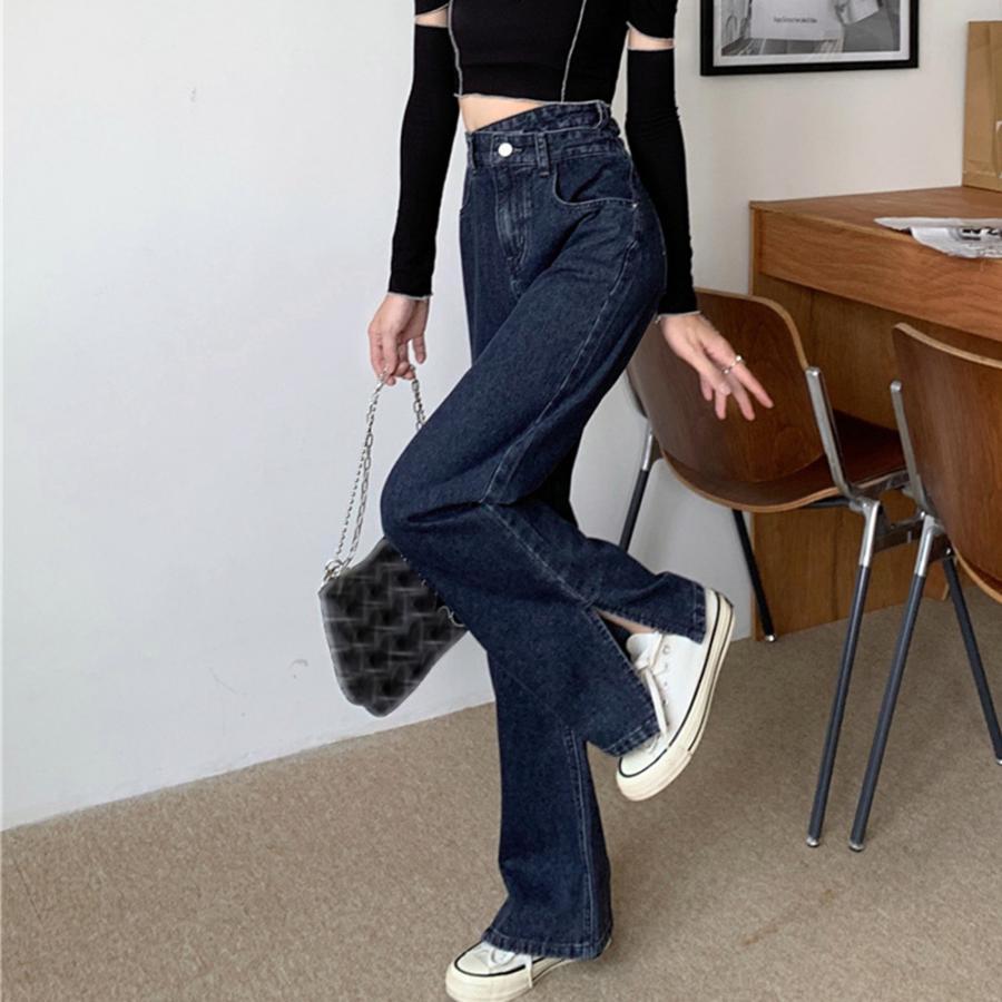 デニム | ストレートデニムパンツ ハイウエスト美脚