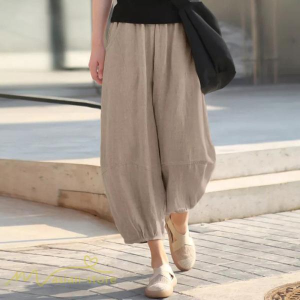 ワイドパンツ | パンツ 無地 レディース 着痩せ かわいい 9分丈 カジュアルパンツ テーパードパンツ ガウチョパンツ 40代 30代 体型カバー 20代 お出かけ