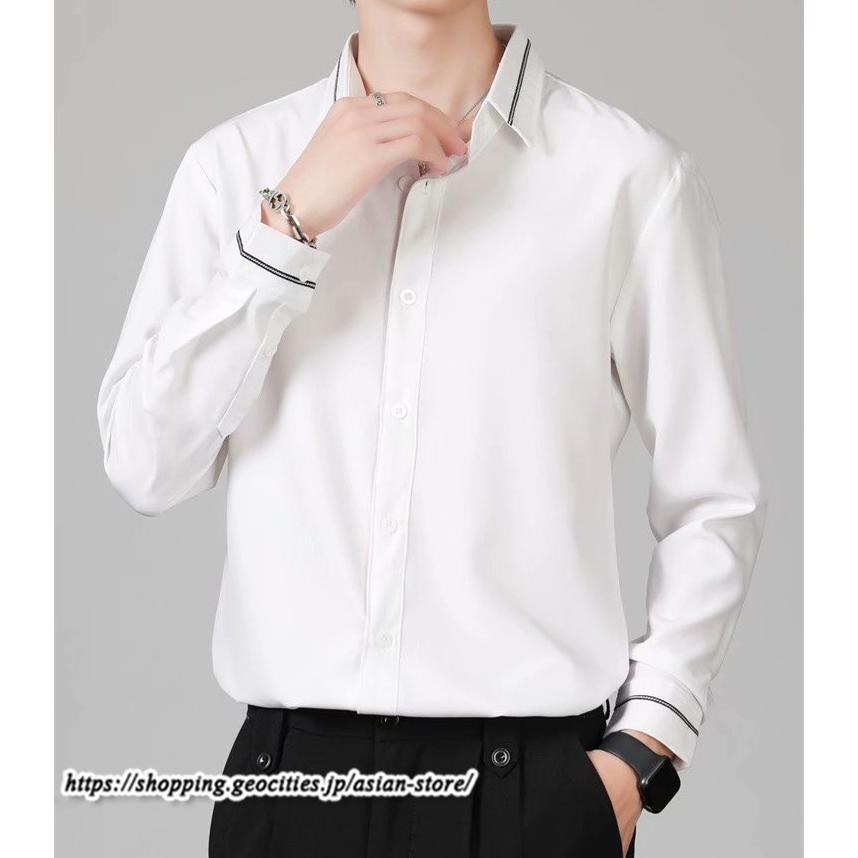 シャツ | 長袖メンズ ビジネス フォーマル オフィス 仕事 春 夏 秋 冬 カジュアル ビジネスシンプル 長袖 トップス 大きいサイズ メンズトップス