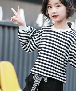 （子供）その他 | 長袖Ｔシャツ 女の子 秋 トップス セットアップ シンプル カットソー ボーダー柄 綿 おしゃれ 子供服 キッズ 洋服