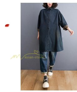 デニムコート | デニムジャケット デニムシャツ レディース ロング丈コート ゆったり ジージャン アウター カジュアル お出かけ 春秋物 ワンピース 着痩せ 20代30代40代50代
