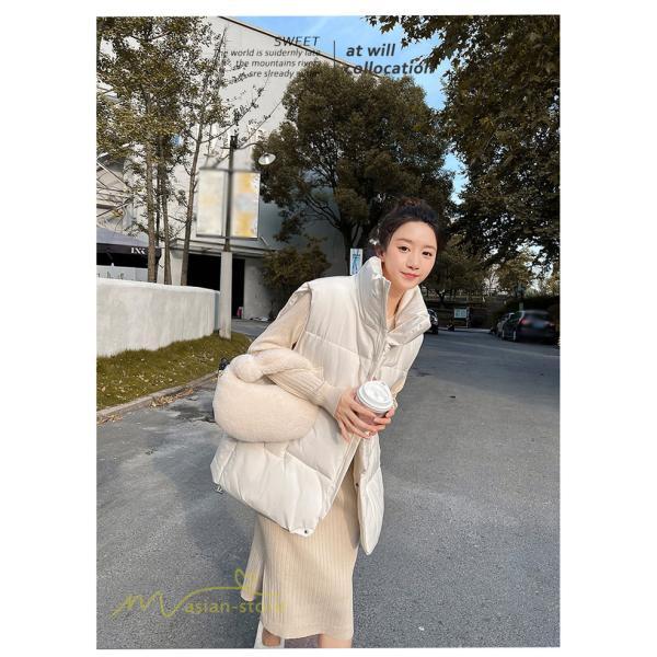 ベスト | ダウンレディース 無地 スタンドネック 中綿きれいめ シンプル 大きいサイズ ノースリーブ 韓国風 20代 50代 秋冬コーデ 40代 30代 大きいサイズ