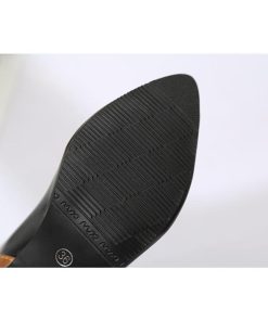 ショートブーツ | 大きいサイズレディース チャンキーヒール ポインテッドトゥ 太ヒール 合皮ブーツ バックファスナー ブーツ 黒ブーツ バイカラー ミドルヒール