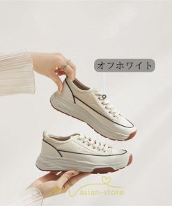 スニーカー | シューズ レディース 靴 レディース靴 帆布 カジュアルシューズ おしゃれ ズック靴 歩きやすい 厚底 春秋 美脚 厚底新作