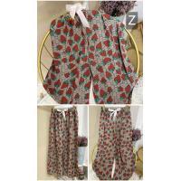 ワイドパンツ | パンツ レディース ボトムス ウエストゴム 楽ちん リラックスパンツ ルームウェア 体型カバー ゆったり 春物 夏 綿紬 女の子 海 プリント かわいい