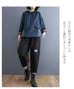 シャツ・ブラウス | デニムシャツ レディース長袖 トップス ブラウス ブルー 春 秋 カジュアル シャツ おしゃれ 可愛い マタニティ フード カジュアル 大きいサイズ 送料無料