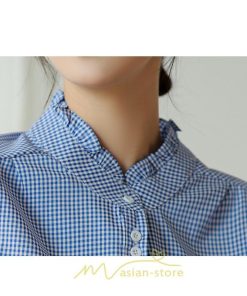 シャツ・ブラウス | ブラウス コットン 七分袖 レディース 青 入学式 入園式 卒業式 卒園式 フォーマル 結婚式 ママ 着痩せ 華奢見え OL お仕事 20代30代40代 通勤 新作 ビジネス