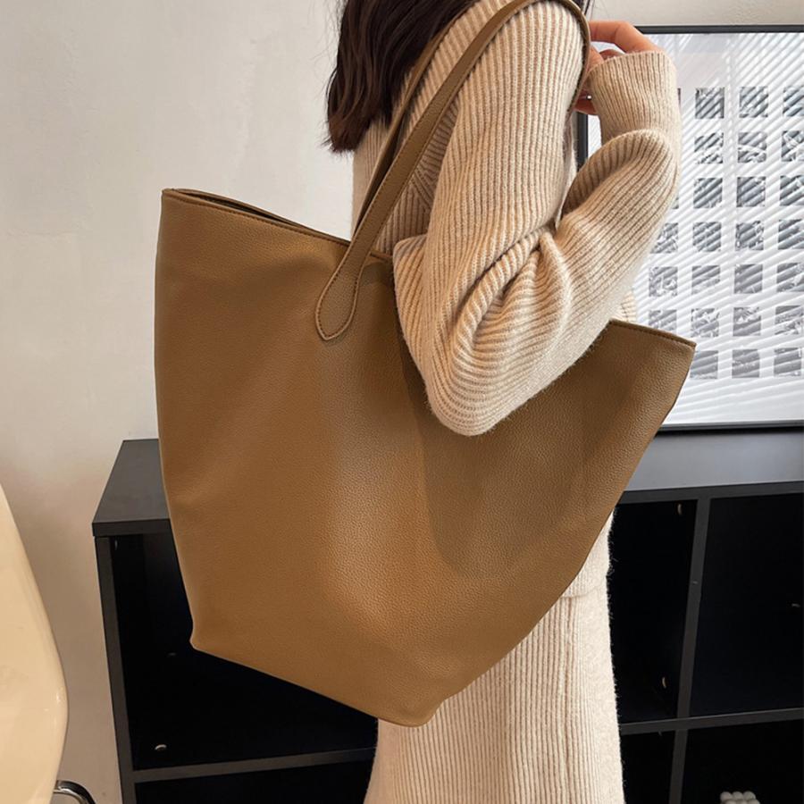 トートバッグ | PUレザー大容量 レトロ