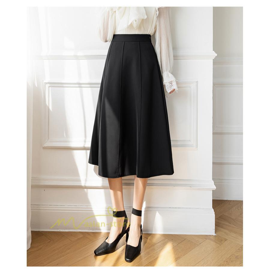 スカート | フレア無地 きれいめ 30代 40代 50代 着やせ 上品 ボトムス 春秋 夏 お洒落 通勤 エレガント 着痩せ 着回し ハイウエスト カジュアル 通学 お出かけ