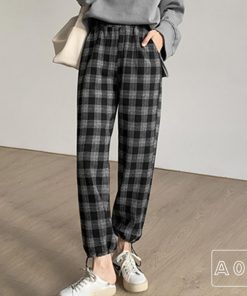 クロップドパンツ | チェック柄 あったか ストレートパンツ カーゴパンツ レディース おしゃれ ロングパンツ カジュアル 裏起毛パンツ 着やせ