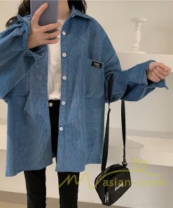 在庫ある | シャツ レディース ロングシャツ 秋服 長袖 トップス コーデュロ イシャツ 羽織り カーディガン 2 Way 20代30代40代 ゆったり 大きめ 通学通勤 体型カバー