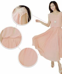 マキシ | プリーツワンピース 半袖ワンピース 夏物 無地 フレアワンピース 可愛い お呼ばれワンピース パーティー ミモレ丈 20代30代40代 女っぽい ロング フェミニン