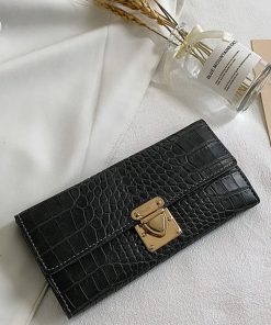 長財布 | クロコ型押し PUレザー シンプル