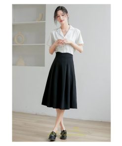 スカート | 膝丈 フレアレディース 春 夏 春夏 黒 シンプル ひざ丈 無地 ミモレ丈 秋 お出かけ リクルート 面接 通勤 就活 高級感 OL 上品　 オフィス