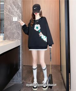 パーカー | トレーナー レディース 大きいサイズ 韓国 長袖 重ね着風 スウェット トップス 秋 冬 レイヤード風 切り替え 快適 楽ちん 着痩せ 秋服 重ね着 大人 送料無料
