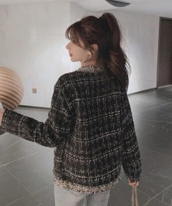 ジャケット・ブルゾン | ツイード風 ジャケット レディース韓国風