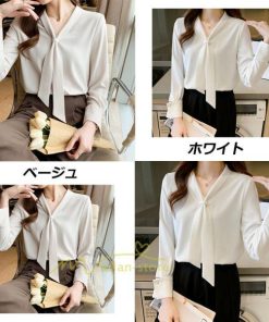 シャツ・ブラウス | ブラウス レディース きれいめ 40代 春夏秋新作 オシャレブラウス シフォンシャツ リボンネック 長袖トップス ブラウス 大人 ゆったり シャツ30代 50代 通勤
