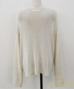 ニット・セーター | ニット サマーニット レディース トップス カットソー ニットソー Vネック 透かし編み 長袖 クルーネック Tシャツ ゆる 薄手 Tシャツ カジュアル リラックス