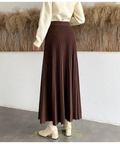 スカート | プリーツ ロング丈 ボトムス レディース ニットニット あったか 20代 30代 40代 秋 冬 韓国風 デート こなれ感 新作 秋冬物 お呼ばれ
