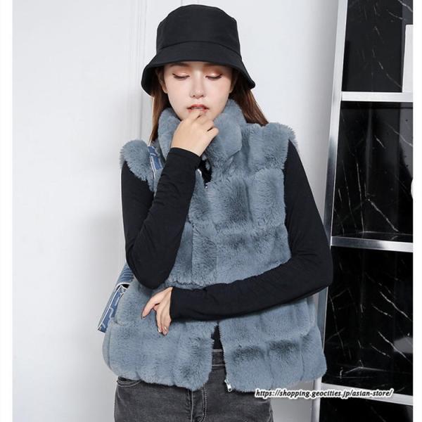 ベスト | ボリュームフェイクファーファー毛皮レディース 冬 フェイクファー 毛皮コート アウター ノースリーブ ふわふわ ジレ 前開き 秋冬