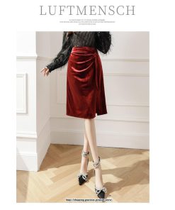 スカート | ミモレ丈 ひざ丈 レディース スウェット 着痩せ Aライン レトロ風 スリット 上品 2022新作 韓国風 オシャレ キレイめ 通勤 秋冬コーデ