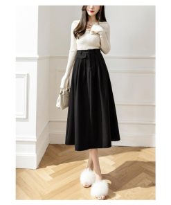 スカート | レディース ロング フレア Aライン 秋冬 ミモレ ハイウエスト 体型カバー キレイめ オシャレ フェミニン 可愛い お出かけ 着痩せ OL 通勤 通学