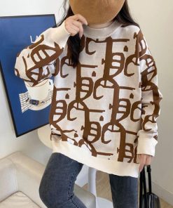 ニット・セーター | ジャガード柄ニットトップス 長袖韓国秋冬