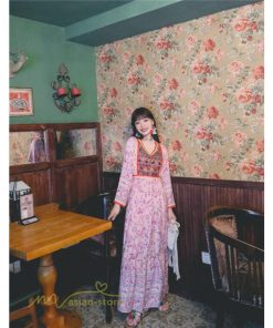 マキシ | ロングワンピース マキシワンピース エスニック リゾート ワンピ コットン カジュアル 大人 春 夏 秋 Vネック ゆったり 着痩せ Aライン 体型カバー きれいめ