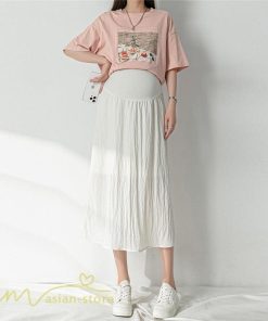 スカート | 妊婦マタニティウェア レディース 春 夏 秋 ゆったり Aライン カジュアル ママ 産前 送料無料 マタニティウエスト調整 裏地付き