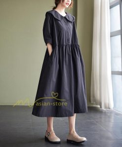 マキシ | 【大人風ロングワンピ】ワンピース レディース 夏 シンプル 無地 大人 通勤着 ロングワンピース ゆったり 20代30代40代 2022 お出かけ 着痩せ カジュアル 上品